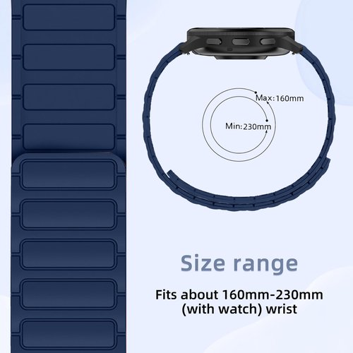 RosMank 22mm Silicone Watch Band Compatible with Garmin Venu 4 45mm/Venu 3 45mm/Venu 2/Vivoactive 4/Active, Magnetic Replacement Strap for Garmin Forerunner 570 47mm/Forerunner 265/255, DarkBlue