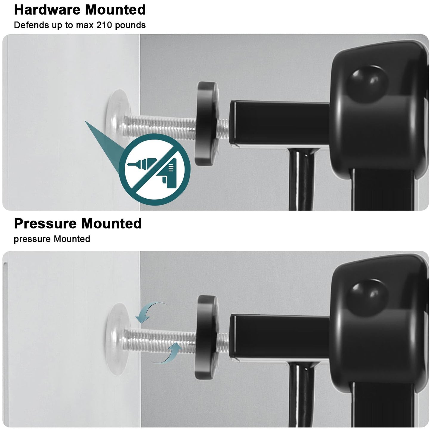 COSEND Extra Wide Baby Gate Tension Indoor Safety Gates Black Metal Large Pressure Mounted Pet Gate Walk Through Long Safety Dog Gate for The House Doorways Stairs (38.58"-43.31"/98-110CM, Black)