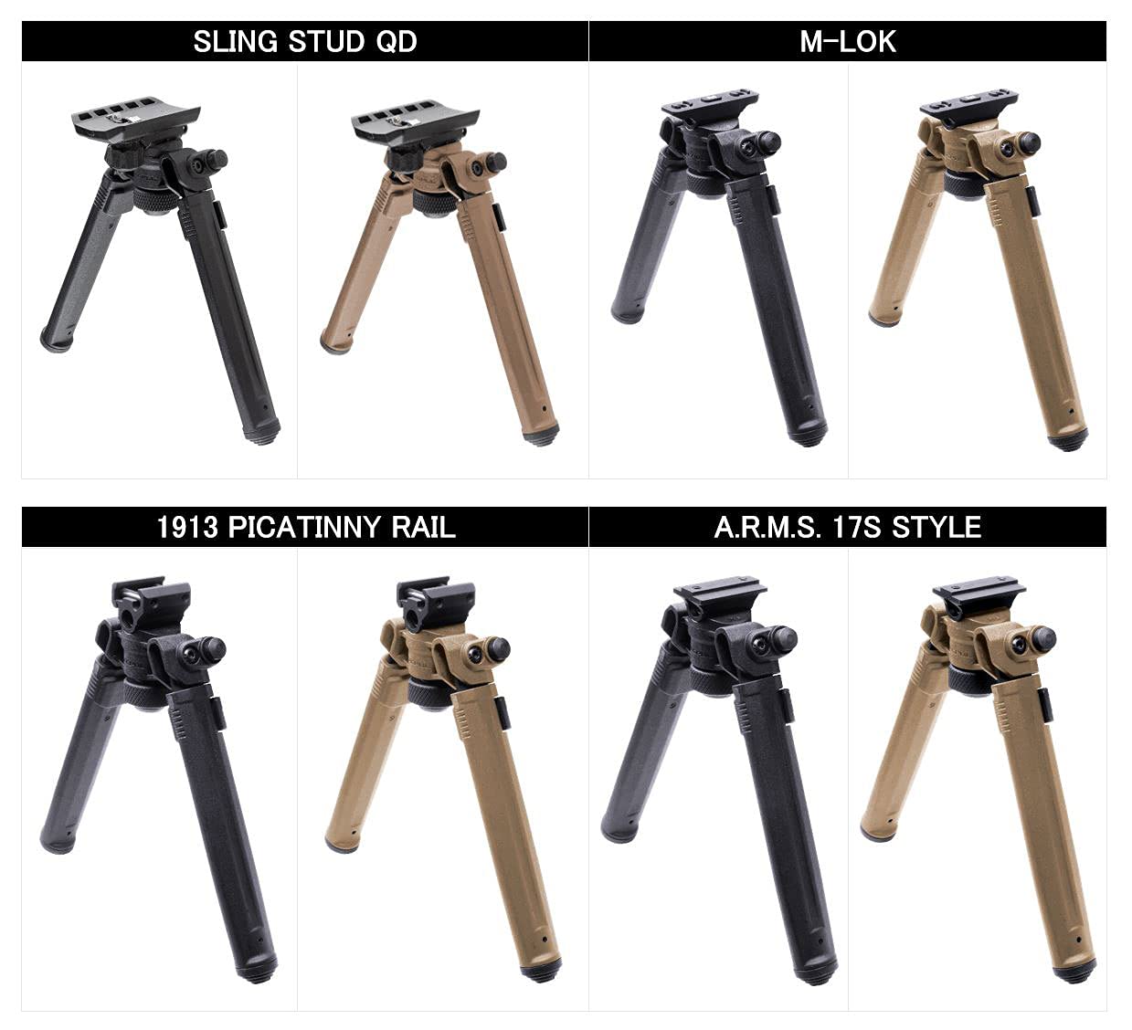 Magpul Rifle Bipod Gun Rest, 1913 Picatinny Rail, Flat Dark Earth