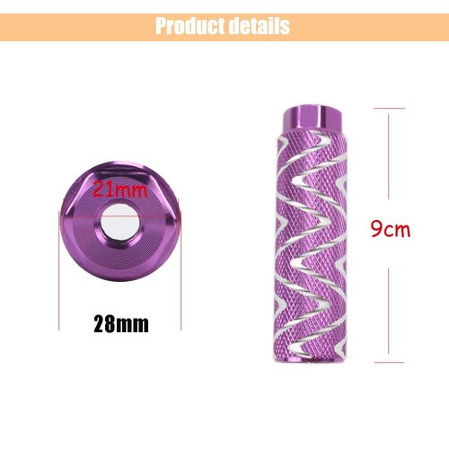 KOOBOOK 2Pcs Aluminum Alloy Bike Pedals Axle Foot Rest Pegs Bike Pegs BMX Pedals Rear Stunt Pegs Diameter 28mm Fit 3/8 inch Axles Purple