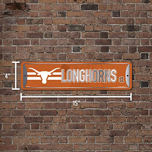 Texas Longhorns Rico Industries 4x15 Aluminum Street Sign — NCAA Home Décor