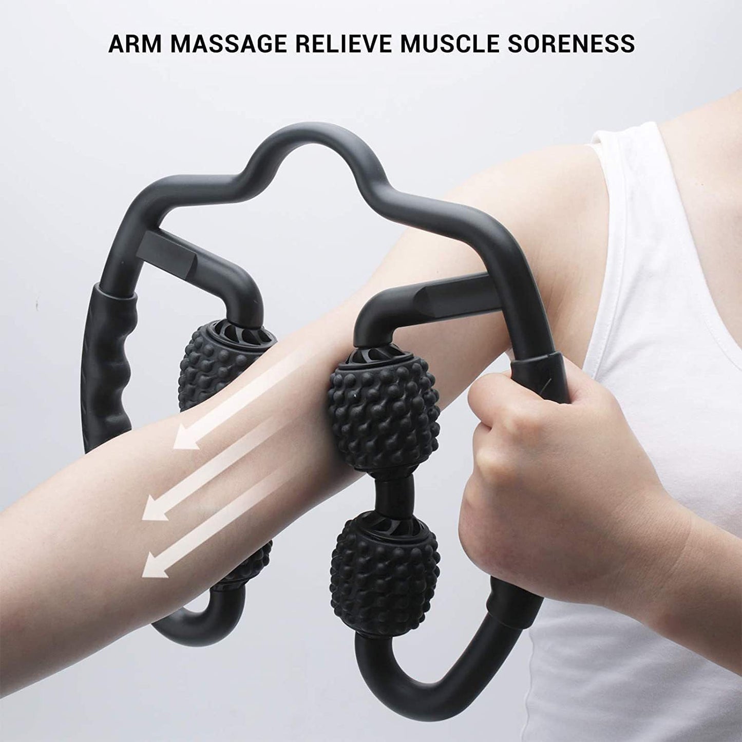 Skiennix Foam Roller - 4 Wheels Muscle Massager for Trigger Point Relief | Black Color