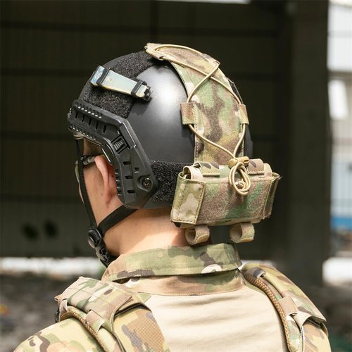 EXCELLENT ELITE SPANKER Tactical Helmet Battery Pouch Counterweight Pouch MK1 Helmet Battery Pack Balance Weight Bag with Hook&Loop for Airsoft Hunting