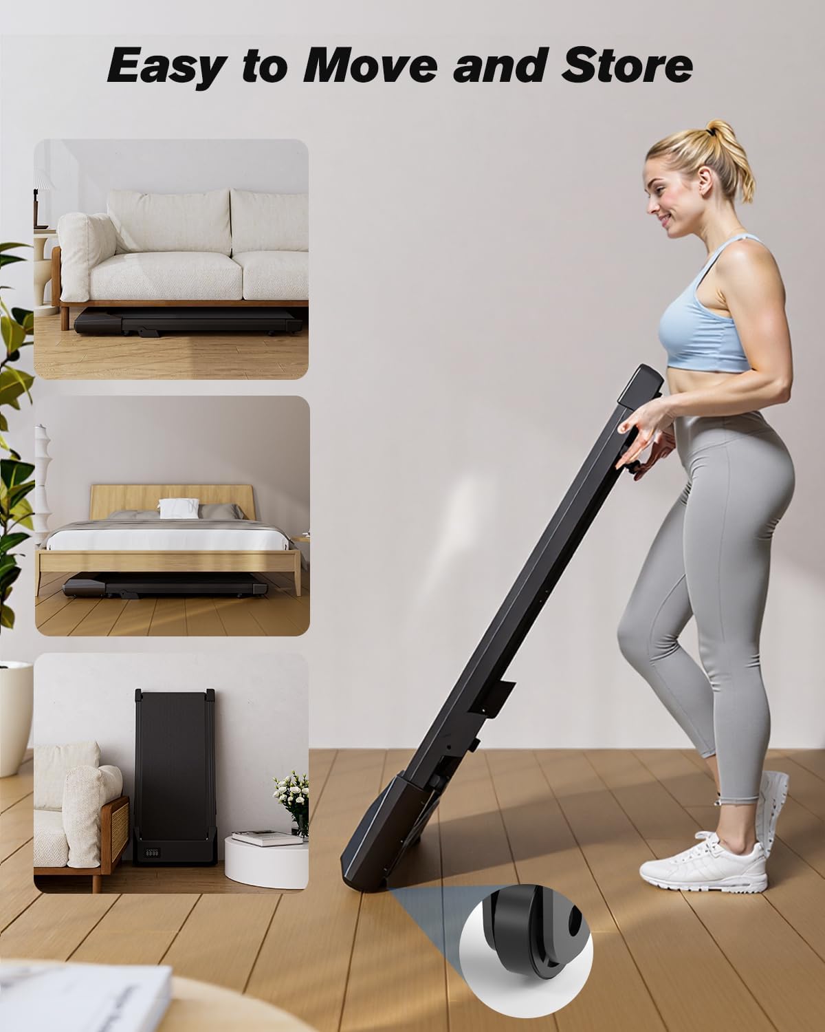 SupeRun Walking Pad - 3 in 1 Portable Under Desk Treadmill with Remote Control & LED Display | 300 Lbs Capacity