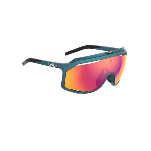 Bollé - CHRONOSHIELD, Creator Teal Metallic, Volt+ Ruby Polarized, Medium, Sunglasses, Unisex, Adult
