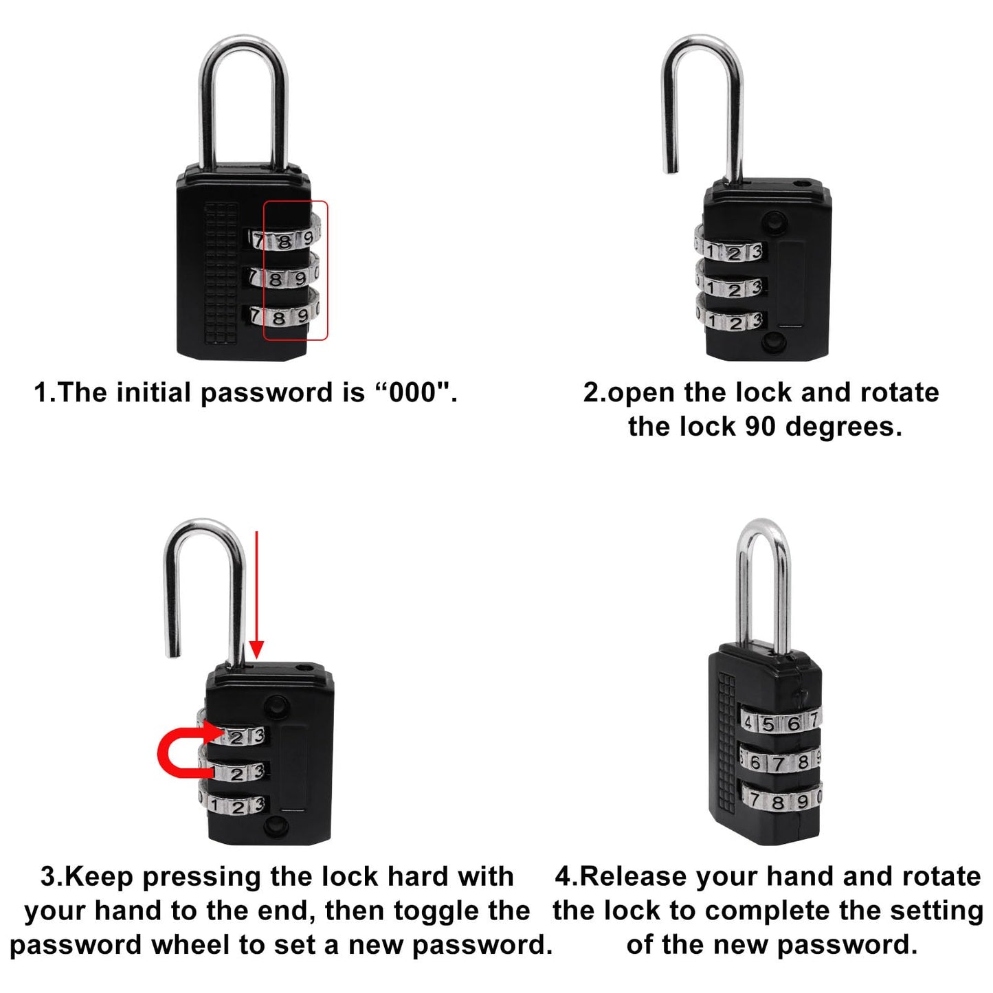 S SYDIEN Cable Lock Double Loops 6.6Ft Long Black Security Cable with Lock, Bike Locks Cables 2.5mm Braided Steel Coated Safety Cables Wire for Luggage, Outdoor, Clothesline (2 Pack)