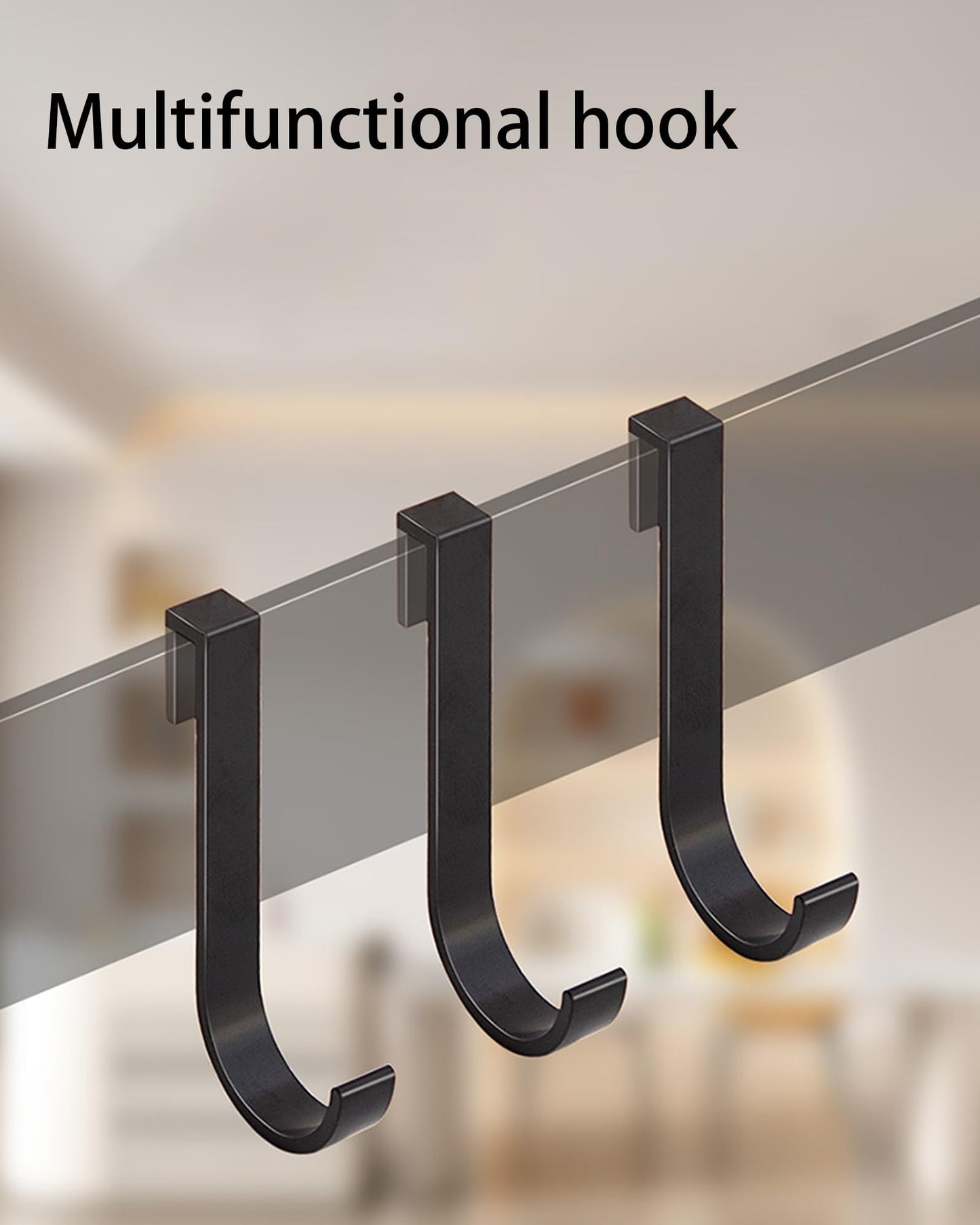 SUSUJIN J Hook for Wire Shelving, 5pcs Aluminum Grid Hooks Heavy Duty S Hooks Hanging for Kitchenware Spoons Pans Pots Utensils Clothes Bags Towers Tools Plants(Black)