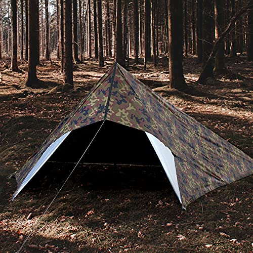 Bearhard Waterproof Camping Tarp 10x12ft Camo Rain Fly for Hiking & Backpacking