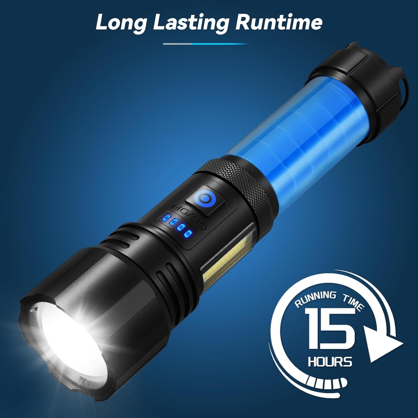99,000 Lumens Rechargeable LED Flashlight - Super Bright, 7 Modes, IPX6 Waterproof for Camping & Hiking
