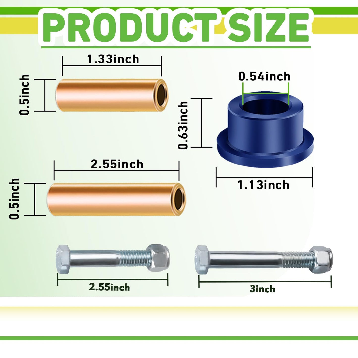 DRIVE UP Club Car DS Bushings and Sleeve Kit, Polyurethane Bushings Kit Fits for Front Upper A Arm Suspension DS 1992-up Models, Replaces OEM 1016346