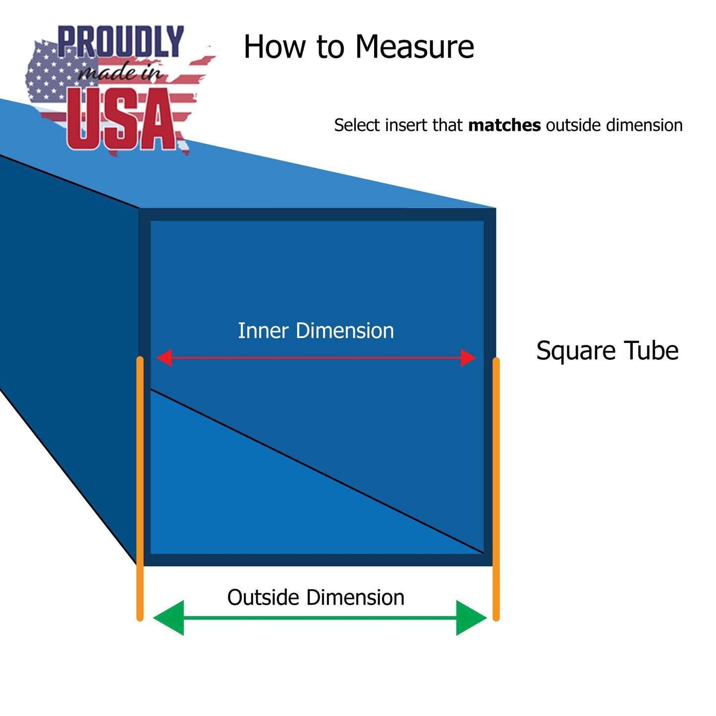 Outwater Plastic 2-1/2" Square Insert End Caps for Tubing, Finishing Plug for Square Tubing Chair Glide, Floor Protector, Fits Multi Gauge Tubing, USA Made, 10 Pack