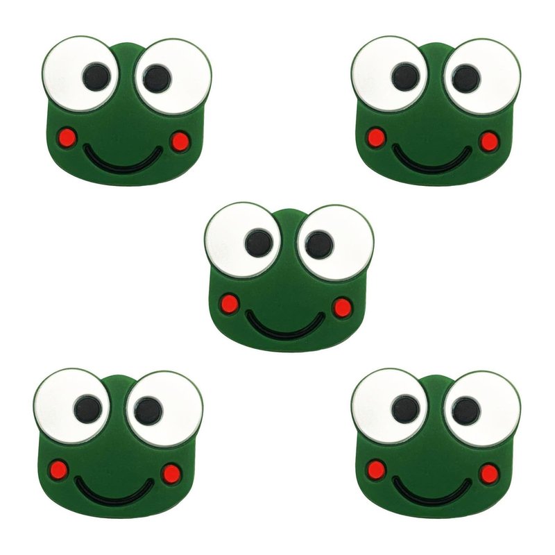 ZQTSANKESL 5pcs Tennis Racket Shock absorbers, Soft Silicone Tennis Racket Shock absorbers, Cute Pattern, Protecting Your Wrist and reducing the Impact of Tennis (Frog Pattern)