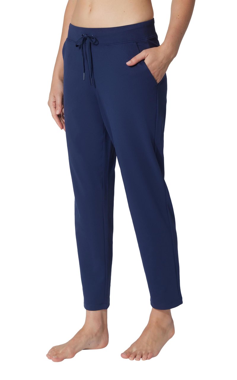 Yogalicious Womens Straight Leg Pant High Waisted Yoga Workout Pants - Naval Blue - Medium