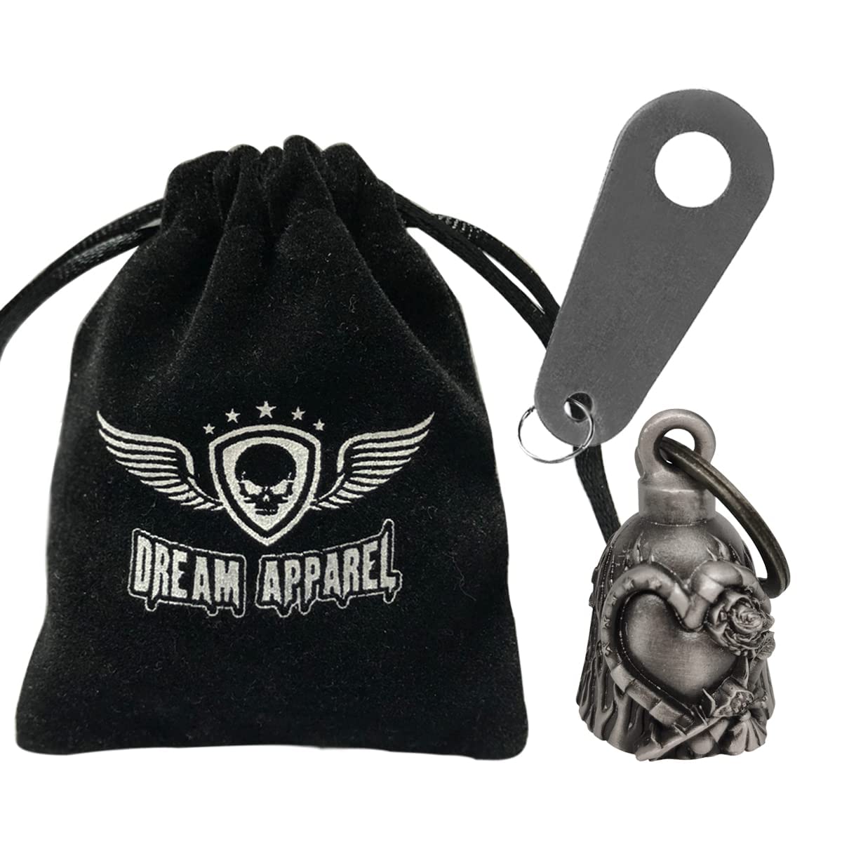 Dream Apparel Motorcycle Bell Guardian Angel Drive Away Gremlin, Biker Bell for Men Women Rider Riding, Good Luck Gift