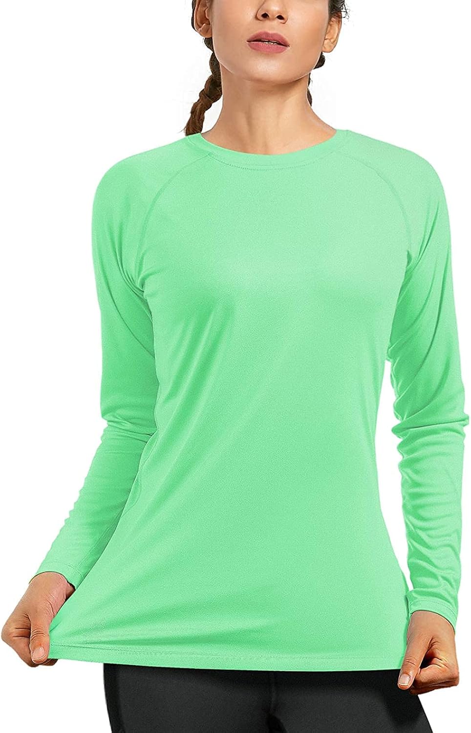 Skiennix Women's UPF 50+ Long Sleeve Workout Shirt - Quick Dry UV Sun Protection (Size: L)