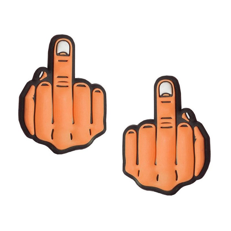 Racket Expressions - Tennis Dampener String Shock Absorber for Racket - Tennis Racket String Dampener, Tennis Dampers - Tennis Themed Gifts, Tennis Accessories - Pack of 2 Middle Finger (Orange)