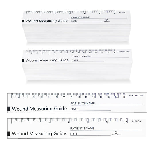 Mevlshcey 100 Pcs Wound Measuring Tape 6 Inch Wound Ruler Double Sided Disposable Paper Tape Measure Paper Guide Ruler Measurement Tools for Nurses