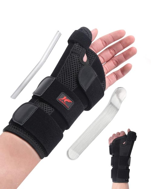 Hurmoya Wrist Brace with Thumb Spica Splint – Support for Carpal Tunnel, De Quervain's, Tendonitis, Arthritis & Trigger Thumb Pain for Men & Women (Medium - Left Hand)