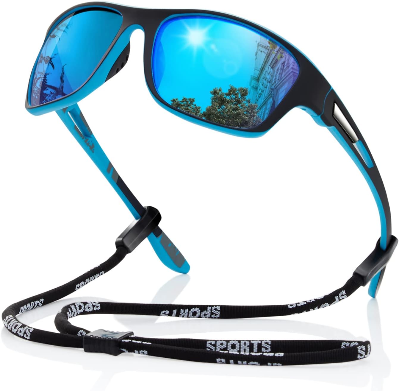 Suoso Polarized Sports Sunglasses - UV400 Protection Wrap-Around Goggles for Driving & Fishing