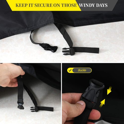 Aiskaer Bike Cover - Waterproof Heavy Duty Protection for 2-3 Bikes | Black Polyester