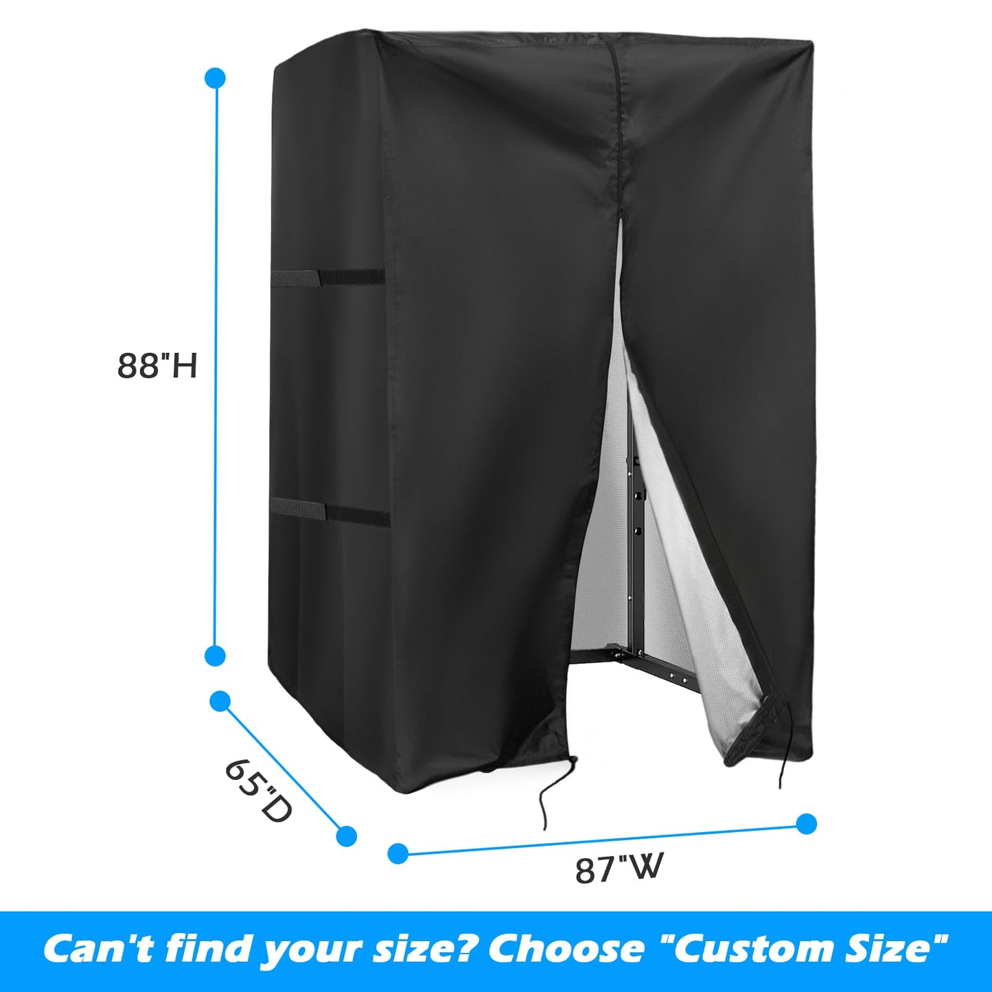 Safipotts Squat Rack Cover, Waterproof Outdoor Gym Equipment Covers with Zipper for Squat Rack/Weight Lifting Rack/Home Gym Workout Equipment (87" W x 65" D x 88" H)