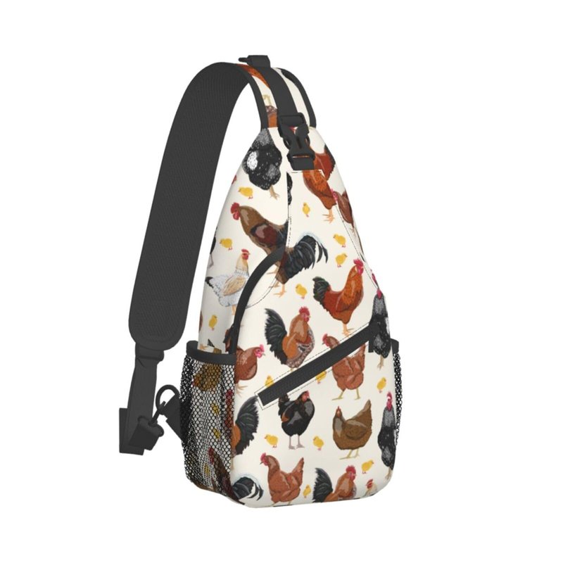 VOOHDDY Rooster Chicken Fun Animal Sling Bag For Women Men Travel Hiking Backpack Crossbody Shoulder Chest Bags Casual Daypack Sport