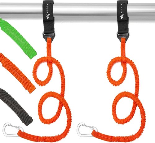 Kayak Paddle Leash - Stretchable Coiled Lanyard for Kayak Fishing Accessories | Durable & Reliable
