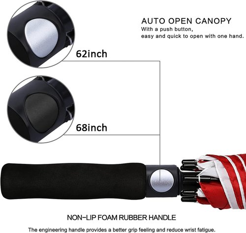 G4Free Golf Umbrella - Oversized 72 Inch Double Canopy, Windproof & Waterproof Design
