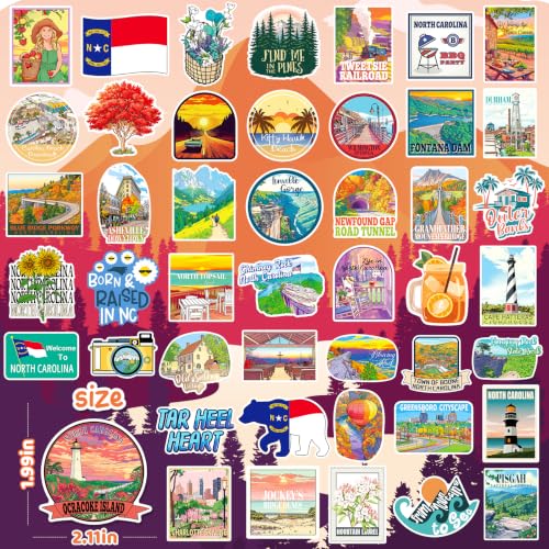 100 Waterproof North Carolina Stickers - Vinyl Decals Pack