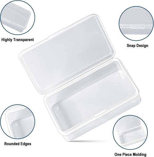 Clear Plastic Card Deck Box by [Brand Name] - 4 Pack Snaps Closed Storage for Trading & Business Cards
