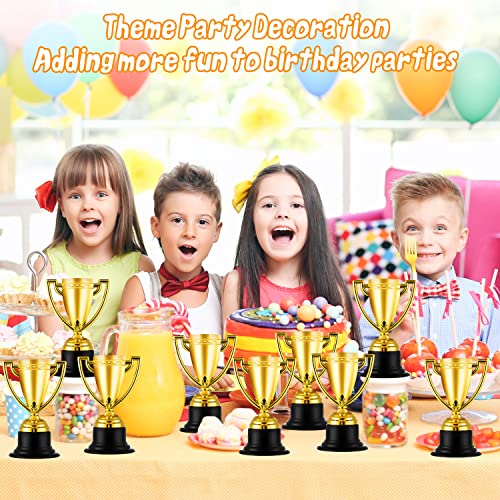 Mini Trophy Cups - 9 Pcs Plastic Gold Award Trophies for Kids