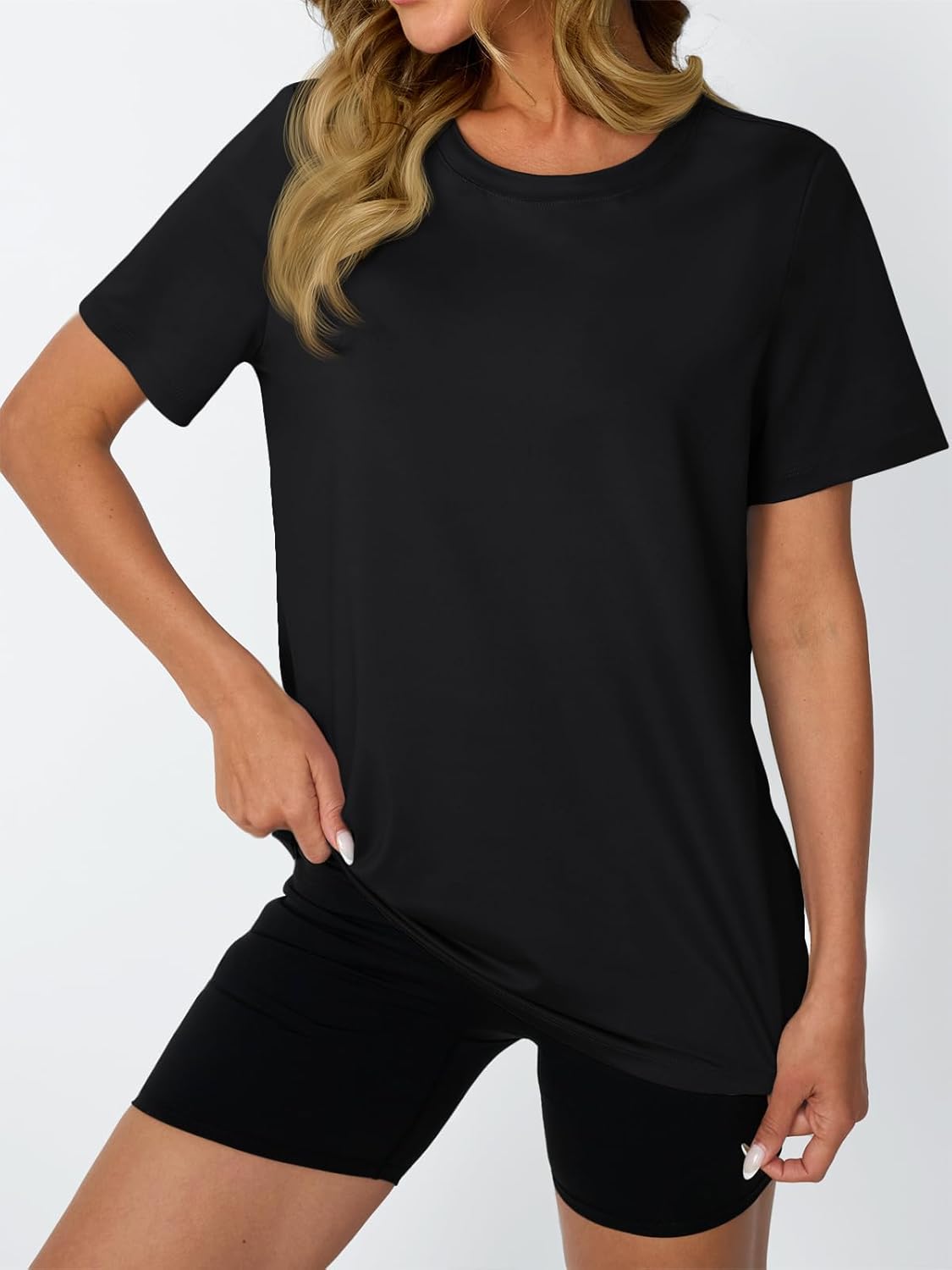 AUTOMET Women's Workout Tops - Moisture-Wicking Short Sleeve Gym Shirts for Yoga & Running