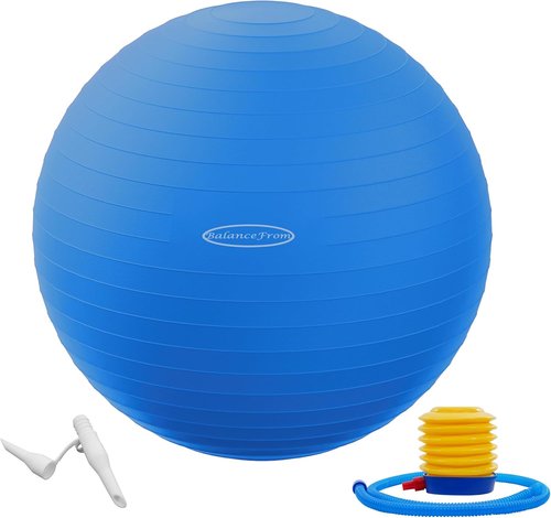 Fitvids Exercise Ball - Anti-Burst Fitness & Yoga Balance Ball with Quick Pump | Slip Resistant, 65cm