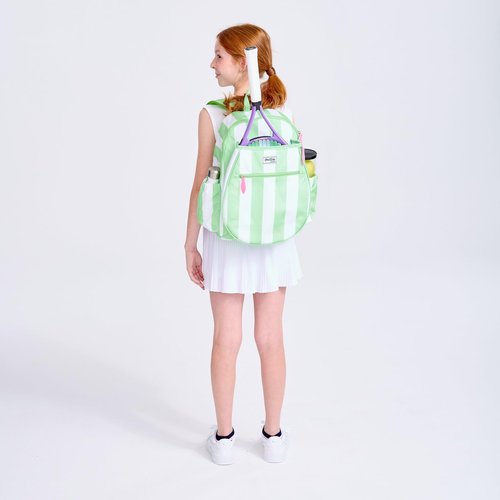 Ame & Lulu Jr. Love Tennis Backpack (Mint/White Cabana Stripe)