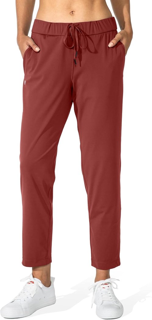 G Gradual Women's 7/8 Stretch Ankle Sweatpants - Deep Pockets for Golf, Travel & Lounge