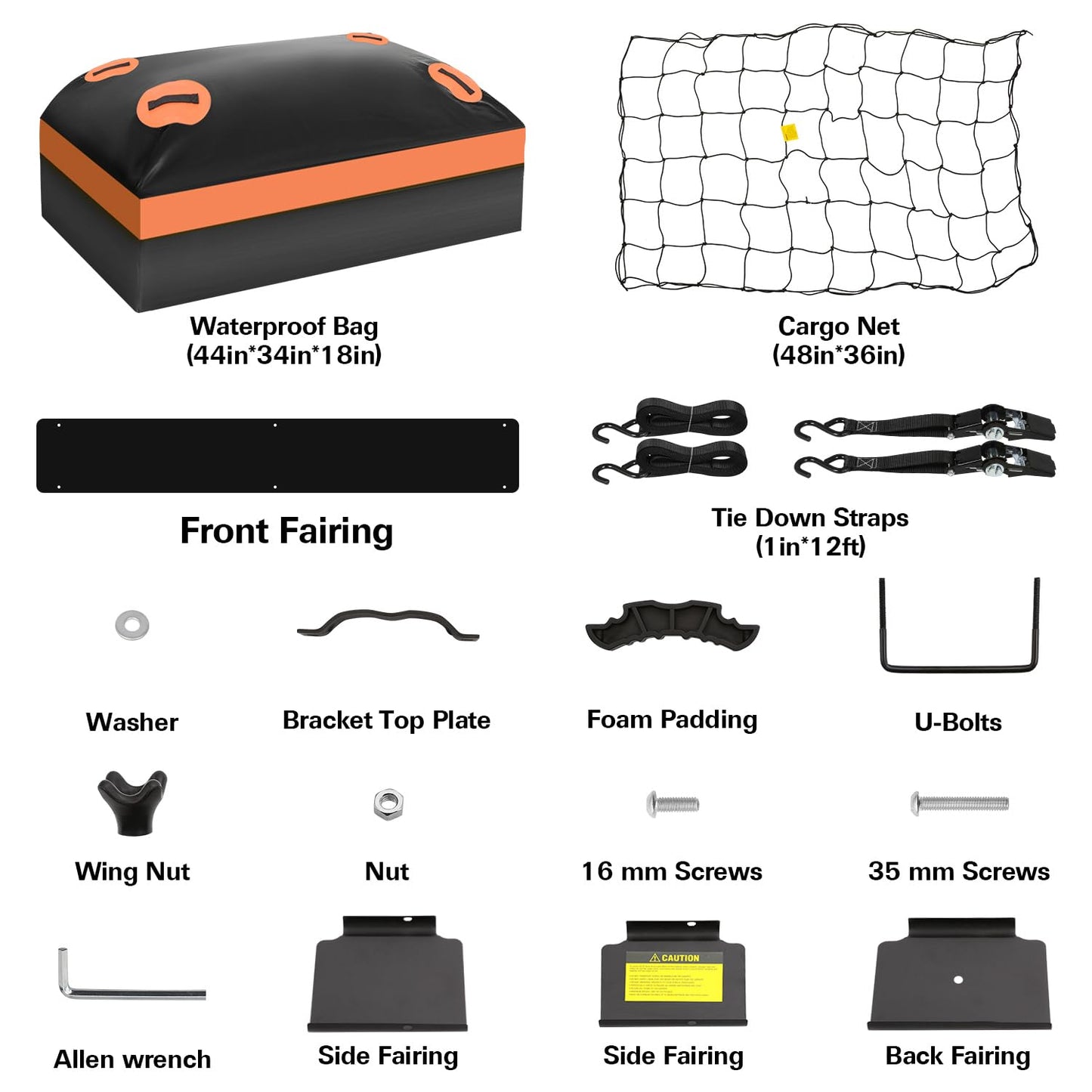 WEIZE 54" x 34" x 6" 200lb Heavy Duty Roof Rack Carrier Basket with Waterproof Bag, Cargo Net and Ratchet Straps, Universal Car Top Luggage Holder for SUV, Truck