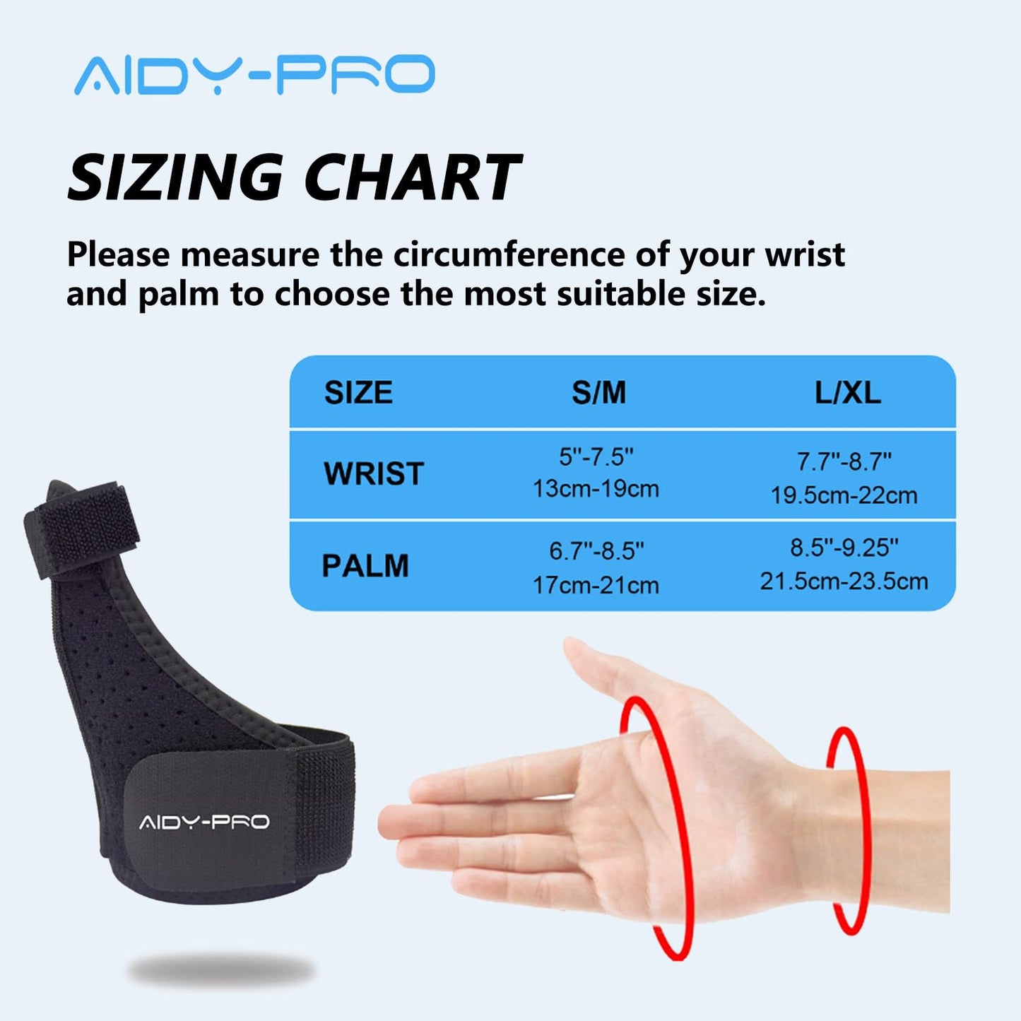 AIDY-PRO Trigger Thumb Brace Right Hand or Left Hand for Arthritis Pain and Support, Wrist Brace Thumb Spica Splint Stabilizer for De Quervain’s Tendonitis, Arthritis, Cmc, Pain Relief S/M