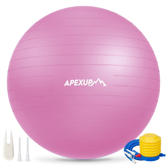 APEXUP Yoga Ball, 660 lbs Anti-Burst Exercise Ball with Pump, 5 Sizes