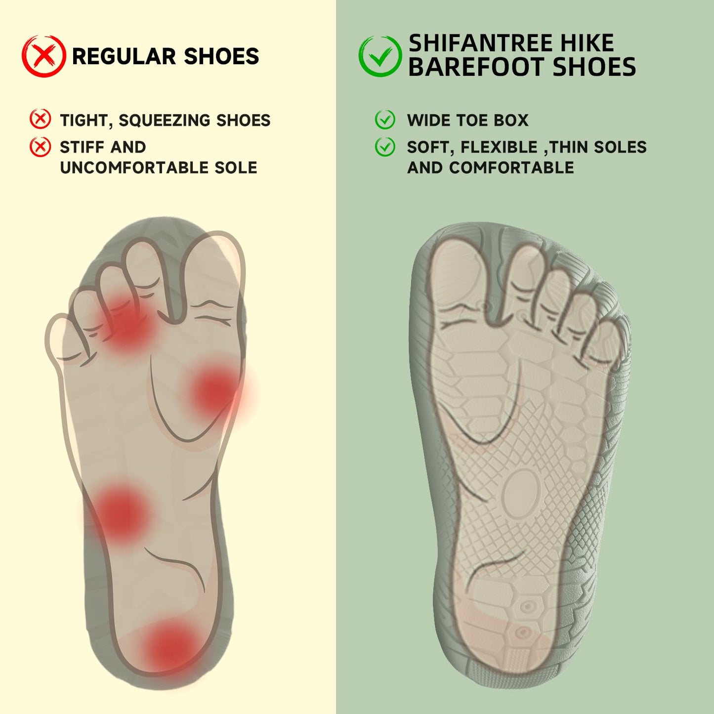 Hiking Barefoot Shoes for Womens Mens, 2026 New Comfortable Healthy&Non-Slip Barefoot Vitality Shoes Women's Minimalist Athletic Footwear, Wide Toe Box Water Shoe for Women Men,Hiking Walking Daily Wear