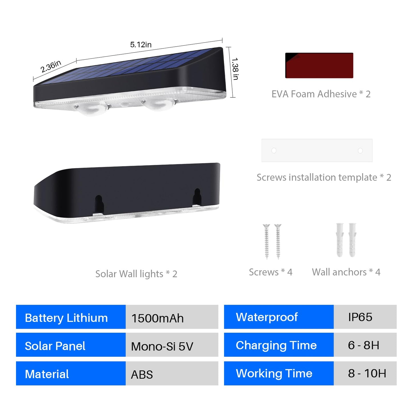 XmnSoly Solar Lights Outdoor for Mailbox, House Numbers, Address, Sign 3000/4000/6000K 3 Modes Waterproof Dusk to Dawn Lighting(2 Pack)