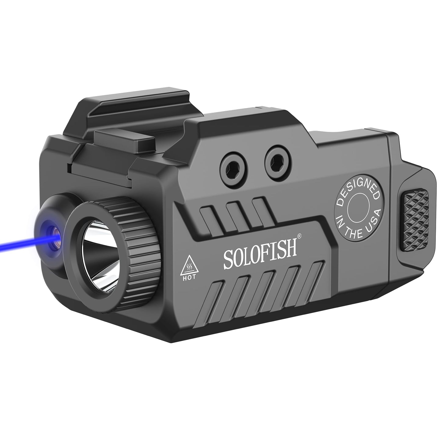 Solofish 450lm Slidable Rail Blue Laser Light Combo, Gun Sight with Strobe, Memory Function, Low Profile, Shockproof