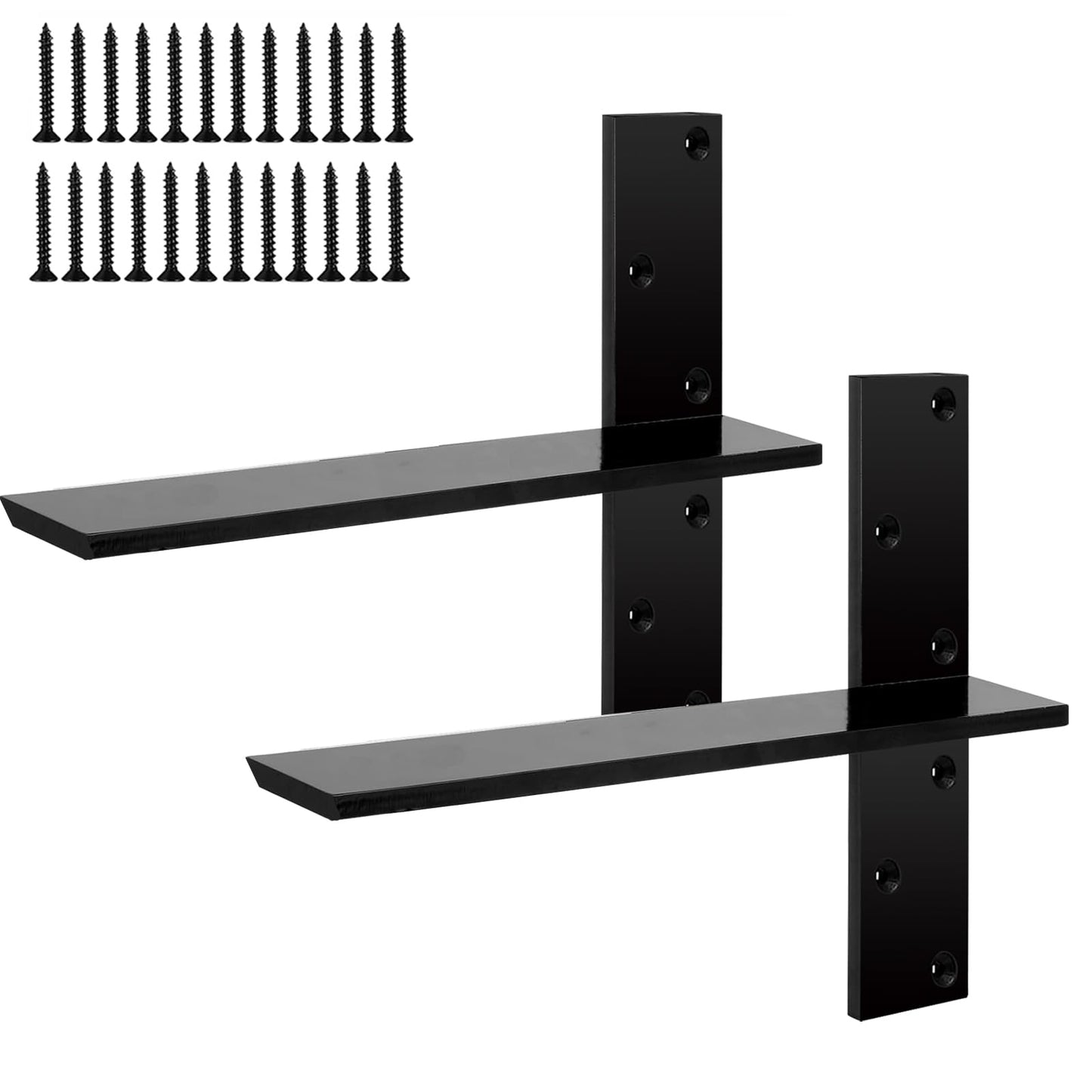 2-Pack Floating Shower Bench Brackets - 16" L x 2.5" W Heavy-Duty Hidden Countertop Wall Support Brackets, 3/8" Thick, Ideal for Floating Vanity, Cabinets, Granite,Dishwashers, Bin,and Bench Seats