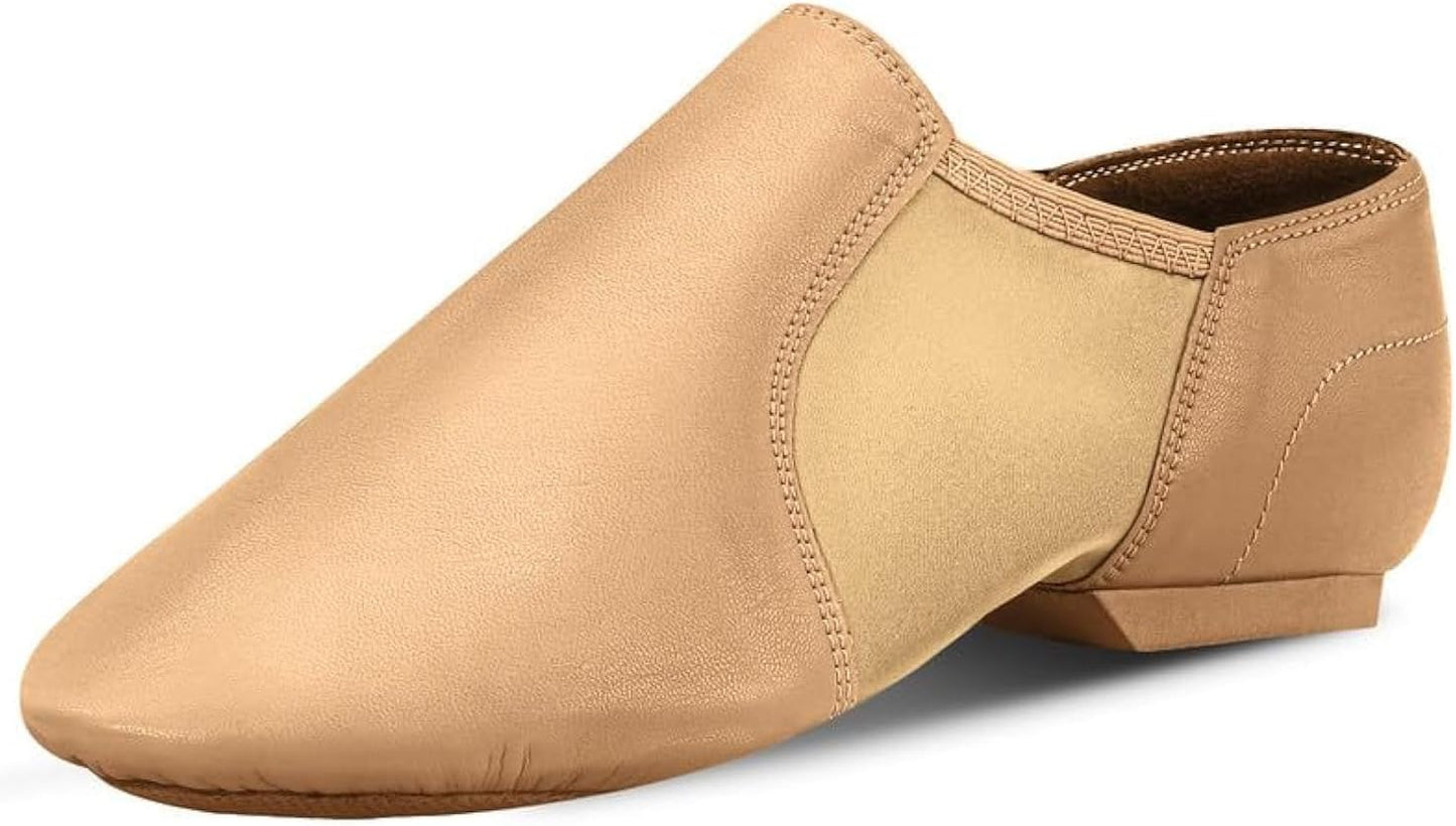 Skiennix Jazz Shoes - Leather Sole Slip-On Dance Shoes for Kids | Black & Brown Options