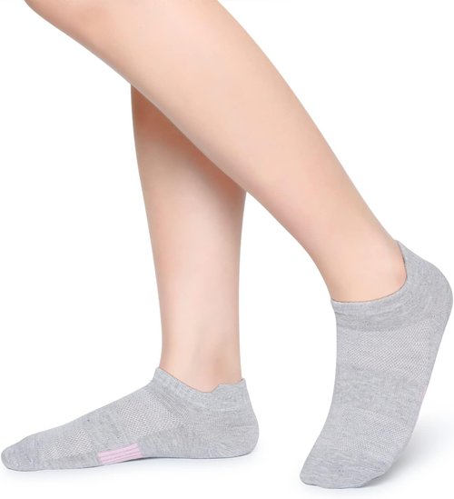 Henwarry Women's Low Cut Athletic Running Socks - 10 Pairs of Soft Cotton Ankle Tabs