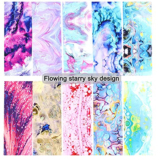 Starry Sky Nail Art Foil Stickers - Flowing Starry Sky, 10 Sheets