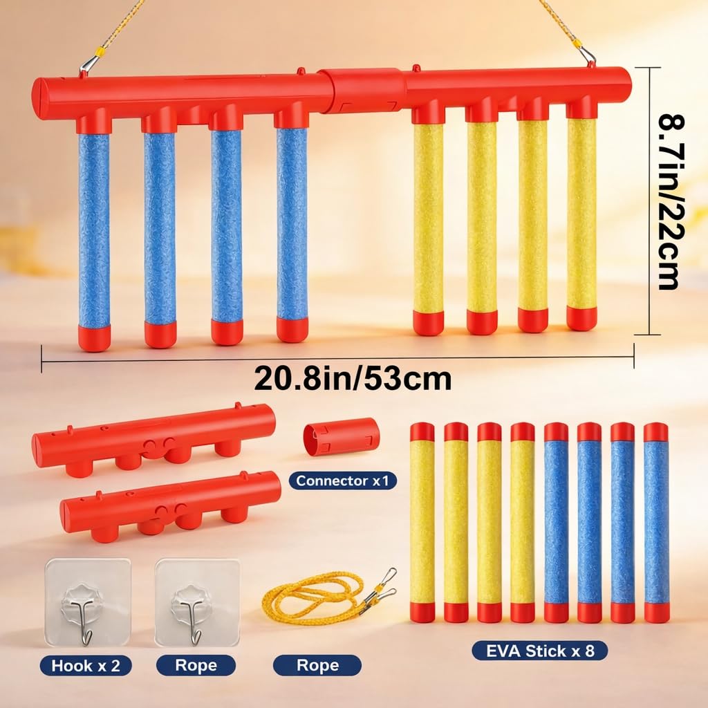 Reflex Sticks Falling Game, 2026 Reflex Drop Sticks Challenge Toy, Hand-Eye Coordination & Reaction Training Game with 3 Speed Modes for Adults (Blue & Red)