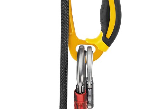 PETZL Ascension Ascender - Ergonomic Handled Rope Ascender for Climbing and Rigging - Yellow - Right