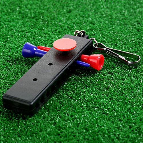 Golf Tee Holder with Keychain - Black, 12 Tees & 3 Ball Markers