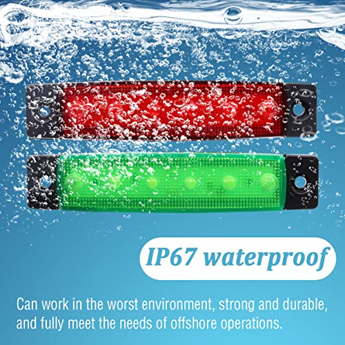 Boat Navigation Lights - LED Stern Lights for Boats, 4PCS Red & Green