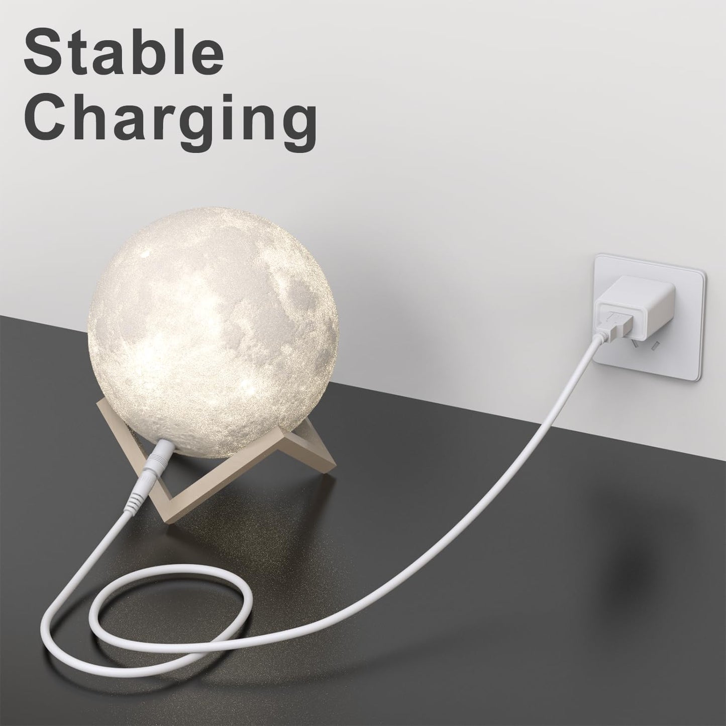 Cordro USB to DC 5V Power Cord, Universal DC 5.5x2.1mm Plug Jack Charging Cable with 9 Adapters for Moon Lamp, Massage Wand, Router, LED Light, Mini Fan, Speaker and More Devices (White)